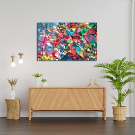 Wallity Pintura de Vidrio Templado Decorativo Multicolor 46 x 72 cm